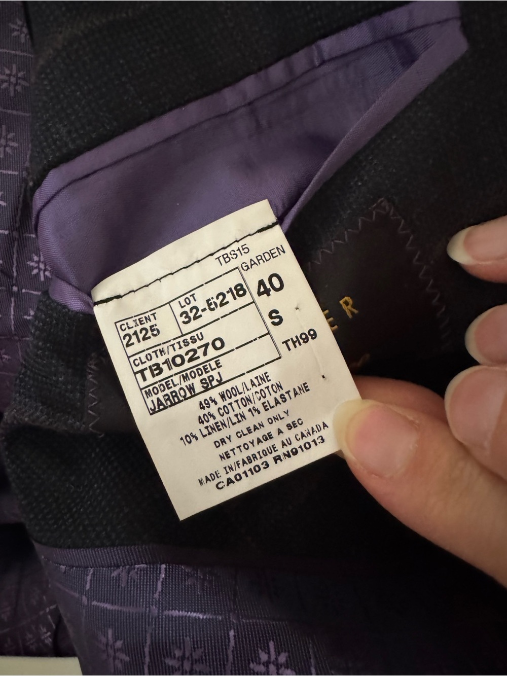 Ted Baker Men's Navy Windowpane Blazer - Classic Two-Button Suit Jacket - Picture 10 of 11
